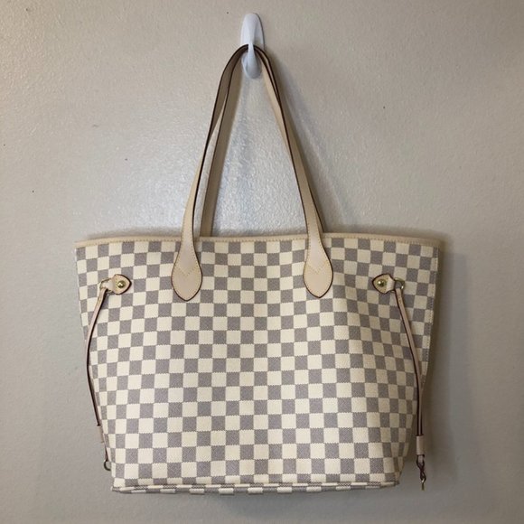 Daisy Rose Cream Checkered Tote Bag - Picture 6 of 6